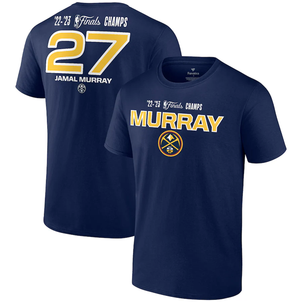 Men's Denver Nuggets #27 Jamal Murray Navy Name & Number T-Shirt